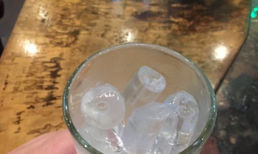 Glass of ice in Vietnamse Cafe