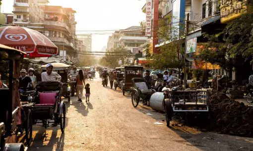 Phnom Penh in Cambodia Early Morning