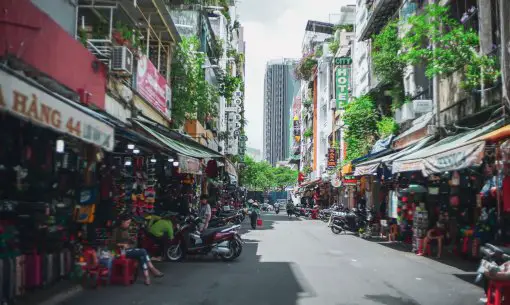 A footwear street right beside Ben Thanh Market